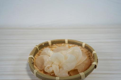 珍しい国産の白キクラゲ	 白キクラゲ,きのこ,木耳の写真素材