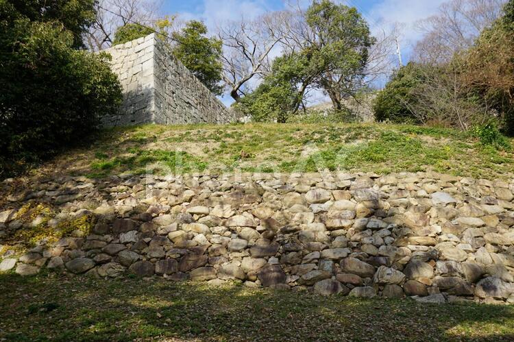 香川県　重要文化財　丸亀城　野面積みの石垣 丸亀城,石垣,野面積みの写真素材