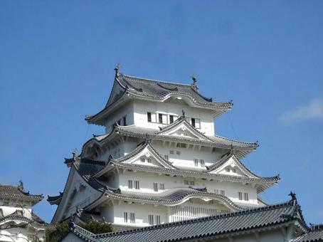 【風景写真】姫路城の風景 【風景写真】姫路城の風景 姫路城,天守閣,木造の写真素材