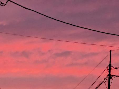 ある日の夕焼け空 空,夕焼け,美しい夕焼けの写真素材