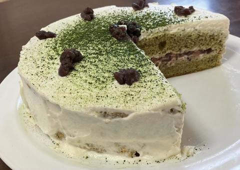 抹茶餡ケーキ 抹茶餡ケーキ 抹茶ケーキ,抹茶と餡子,ケーキの写真素材