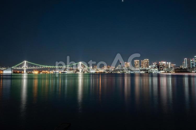 レインボーブリッジと芝浦の夜景３ レインボーブリッジ,夜景,東京湾の写真素材