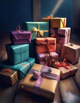 ギフトのイメージ(ポスター用) クリスマスプレゼント,プレゼント,ギフトの写真素材