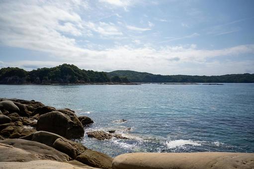 海の見える風景 海の見える風景 海,空,山の写真素材