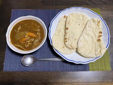 Homemade curry and naan, JPG Homemade curry and naan, JPG