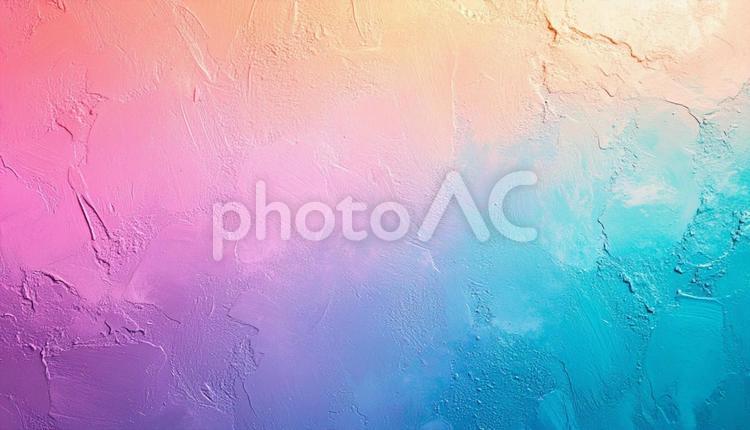 筆跡が残る虹色のペンキが塗られた壁 虹,ペンキ,絵の具の写真素材