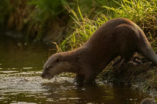 入水前のカワウソ 入水前のカワウソの写真