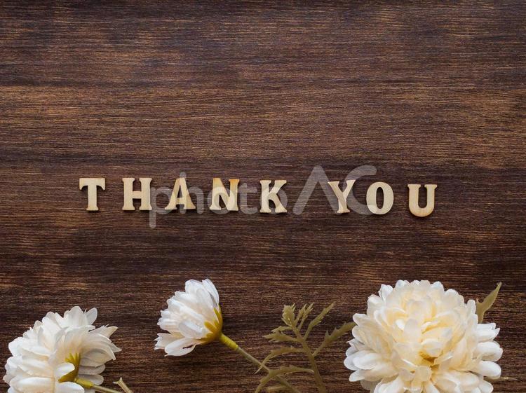 木のブロックで「Thank you」 アルファベット,雑貨,文字の写真素材