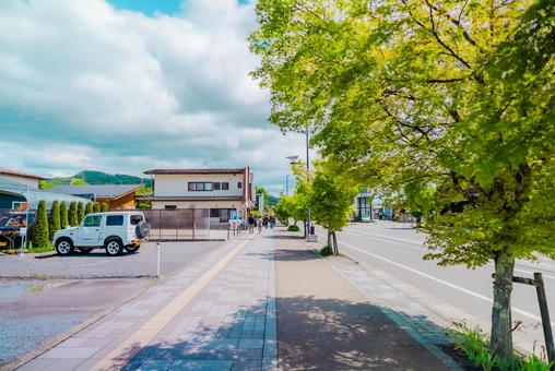 【長野】軽井沢駅の周辺の街並み 【長野】軽井沢駅の周辺の街並み 軽井沢,駅,長野の写真素材