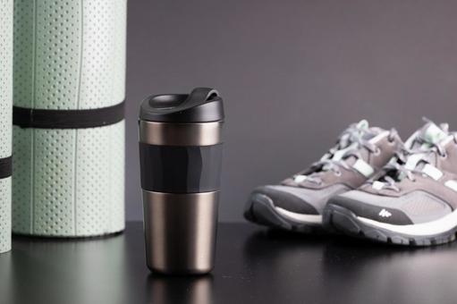 Photo, shoes, yoga mat, tumbler, 