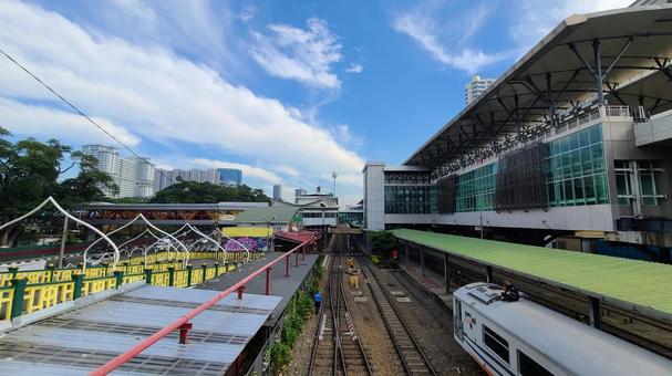 駅と鉄道 電車,鉄道,線路の写真素材