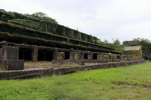 ラピュタみたいな北沢浮遊選鉱場は国史跡 北沢浮遊選鉱場,佐渡金山,遺構の写真素材