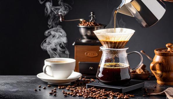 美味しそうなドリップコーヒー 美味しそうなドリップコーヒーの写真