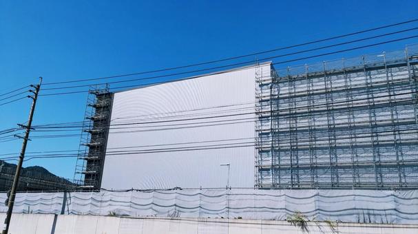 完成間近の大型施設 センター,公共施設,大型施設の写真素材