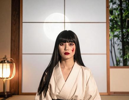 和室の女性 和室の女性の写真