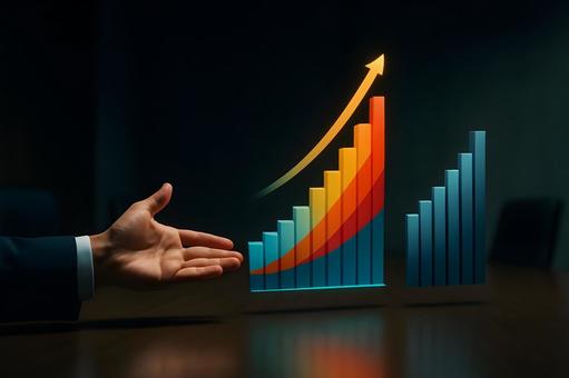 売上成長グラフの写真
