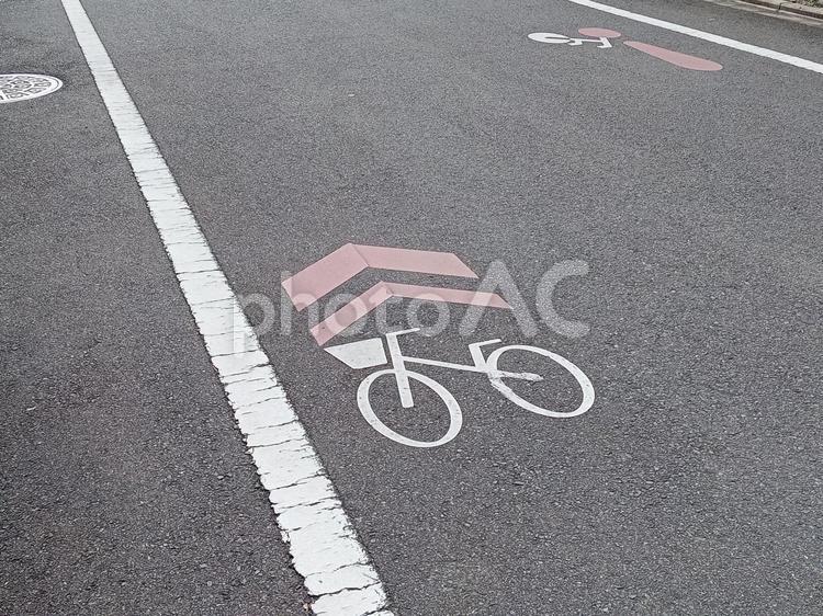 自転車専用道路のマーク 自転車専用道路,マーク,道路の写真素材