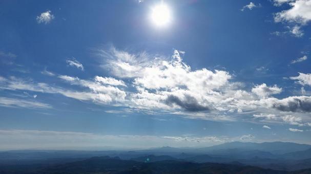 季節のグラデーション 秋,ドローン,空撮の写真素材