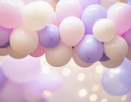 パステルカラーの風船のカラフル背景 パステルカラーの風船のカラフル背景の写真