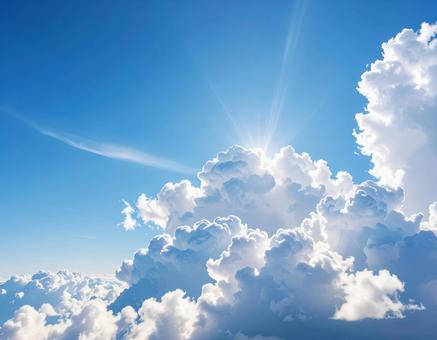 きれいな青空と入道雲2 きれいな青空と入道雲2の写真