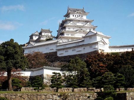 【風景写真】姫路城の風景 【風景写真】姫路城の風景 姫路城,天守閣,世界遺産の写真素材