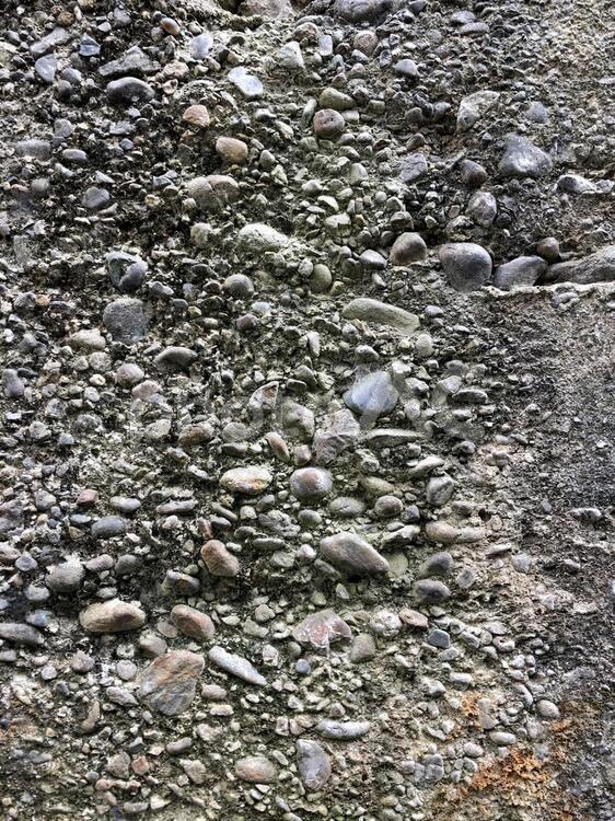 砂利の混じったコンクリート壁 砂利,砂利混じり,砂利混じりの壁の写真素材