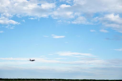 仙台空港周辺の青空 仙台空港周辺の青空 青い空,青空,空の写真素材