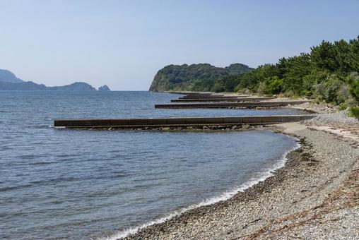 波の橋立　青海島 波の橋立,砂浜,浜の写真素材