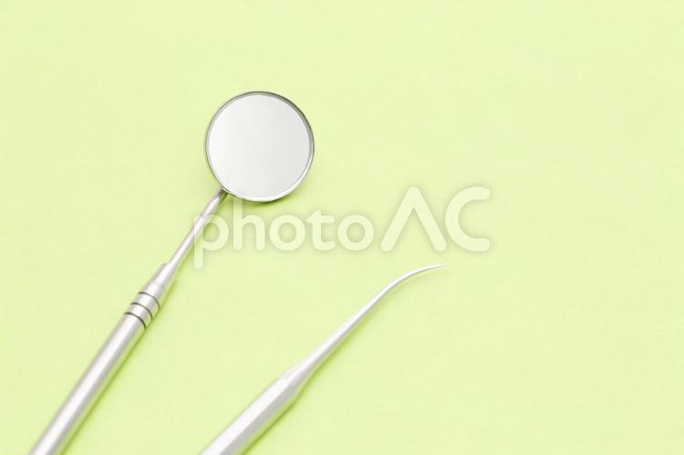 デンタルミラー　歯垢とり デンタルミラー,歯垢とり,口内鏡の写真素材