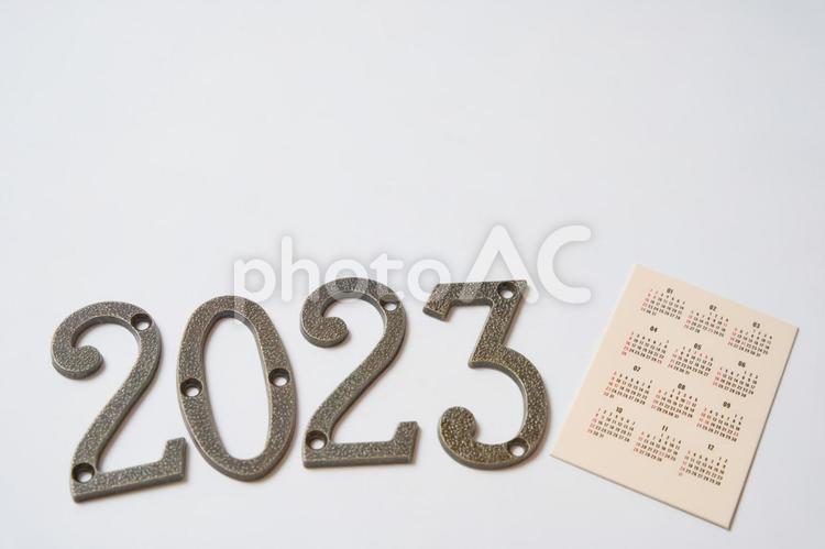 2023年の文字とコピースペース 2023年,スケジュール,年の写真素材