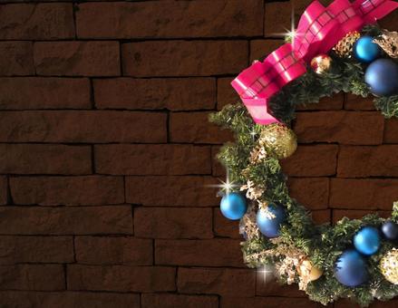 クリスマスのリース クリスマス,リース,コピースペースの写真素材
