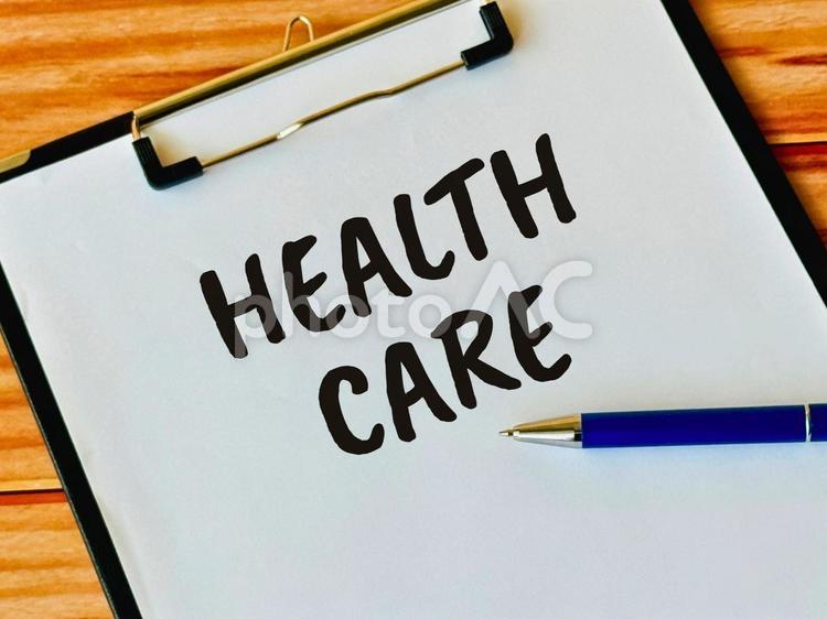 ヘルスケアと書かれたバインダー ヘルスケア,健康管理,健康の写真素材