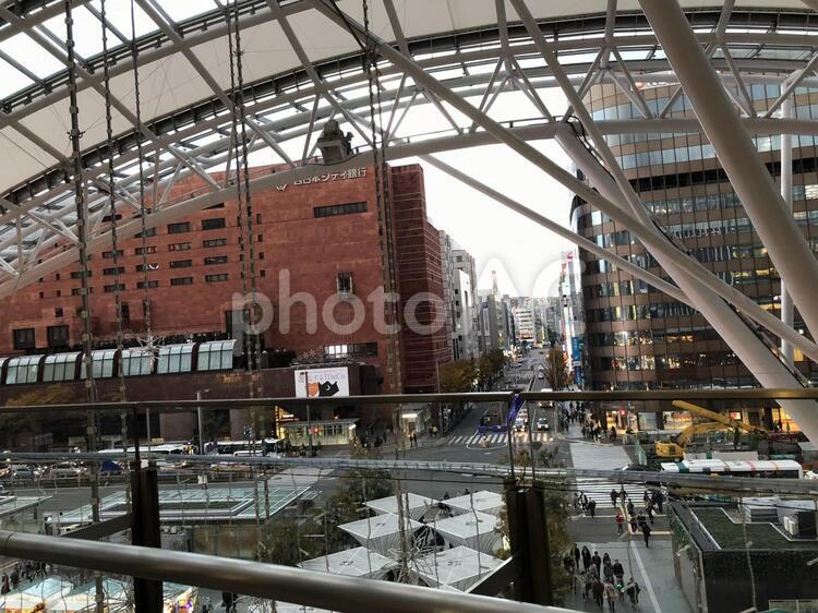 博多駅前からの眺め ターミナル,ビル,交通機関の写真素材