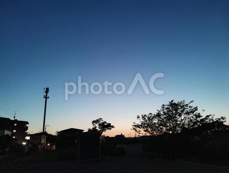 福岡県の夕暮れ6 福岡県,福岡市,夕暮れの写真素材