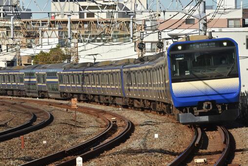 電車の走る風景 電車,jr東日本,東海道線の写真素材