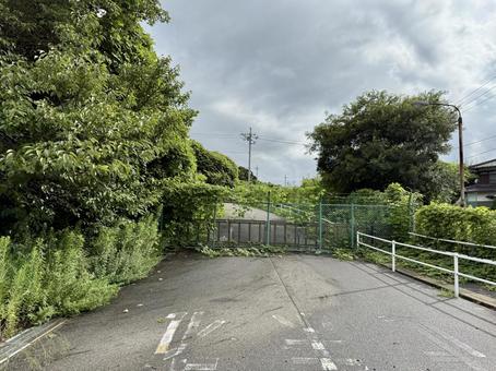 山口県彦島 閉鎖された道路 山口県彦島 閉鎖された道路 道路,閉鎖,柵の写真素材