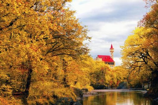 秋の滝上町の風景 秋の滝上町の風景の写真