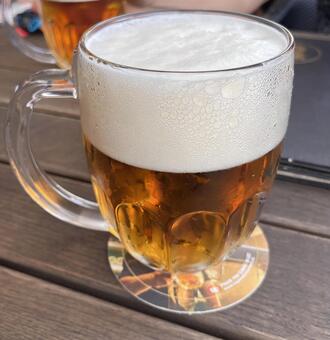 本場ピルスナーの生ビール チェコビール,ピルスナーウルケル,プルゼニの写真素材