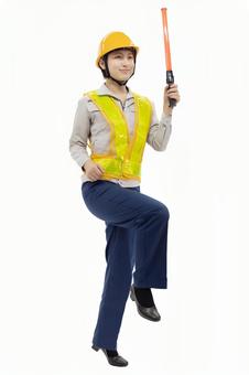 反射ベストを着た警備員 反射ベストを着た警備員 女性,人物,ビジネスウーマンの写真素材