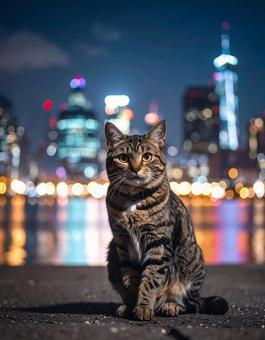 大都市・猫の夜廻りの写真