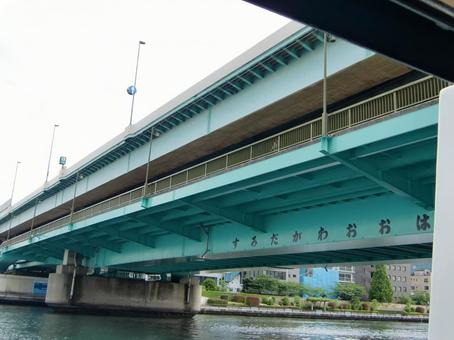隅田川　大橋 橋,鉄骨,建物の写真素材