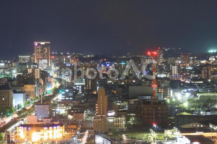 石川県　金沢市街地の夜景 金沢,金沢市,夜景の写真素材