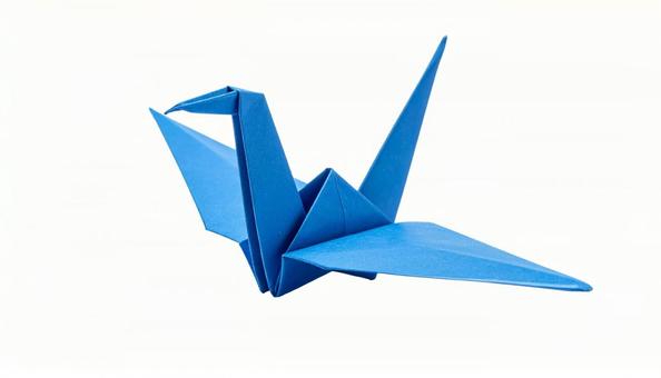 青い折り鶴 折り紙 (背景透過) 青い折り鶴 折り紙 (背景透過)の写真