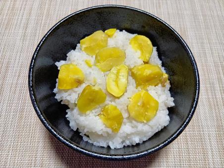 クリ御飯 クリ,栗,御飯の写真素材