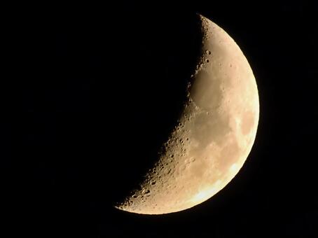 「育つ月」 三日月,月,月夜の写真素材