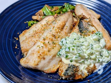 アジのソテー アジ,鯵,魚の写真素材