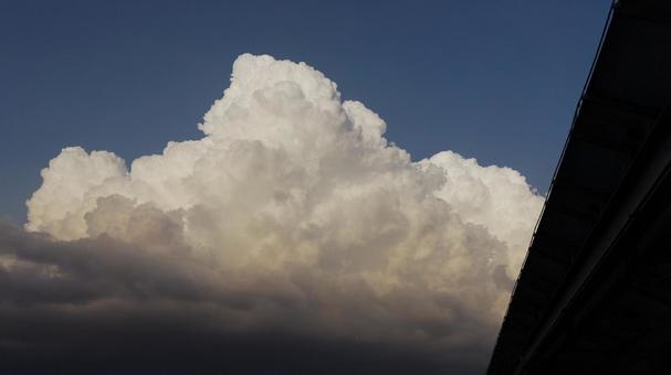 夏の雲 もこもこ,夏,雲の写真素材