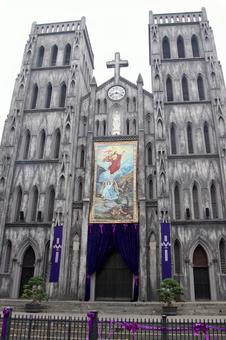ベトナムハノイのハノイ大聖堂 ベトナム,ハノイ,ハノイ大聖堂の写真素材