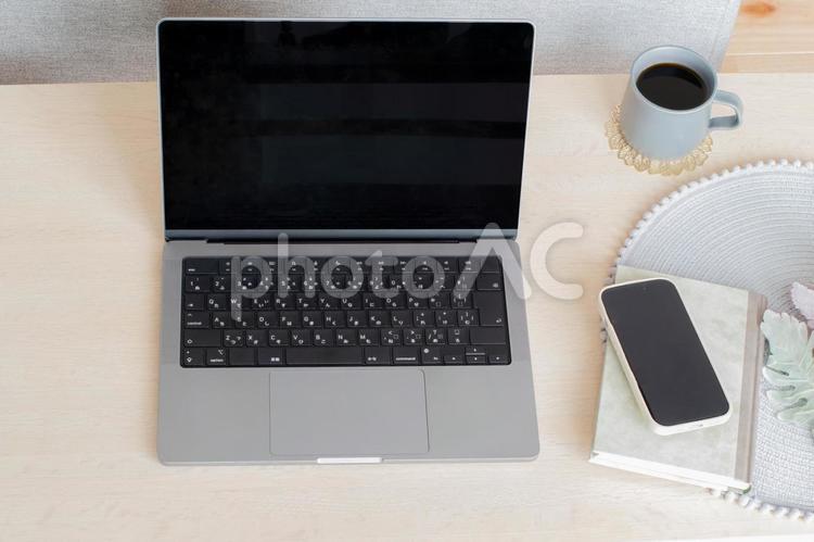 自宅でゆったりPC dx,リモート,イメージの写真素材