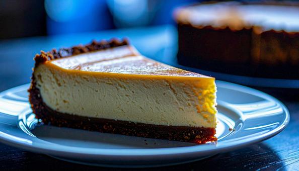 カットされた白い皿の上のチーズケーキ カットされた白い皿の上のチーズケーキの写真
